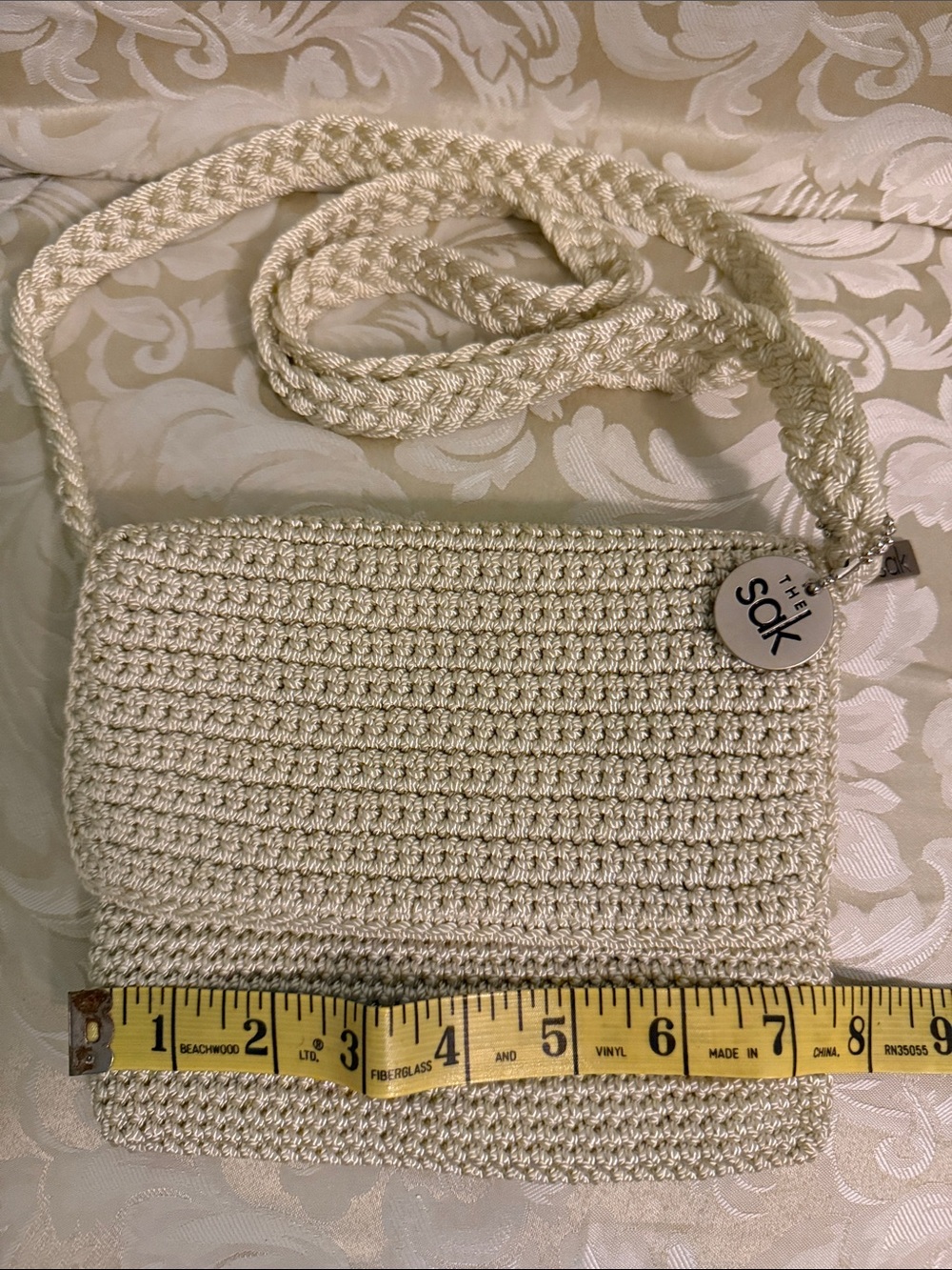The Sak Cream Crochet Crossbody Purse